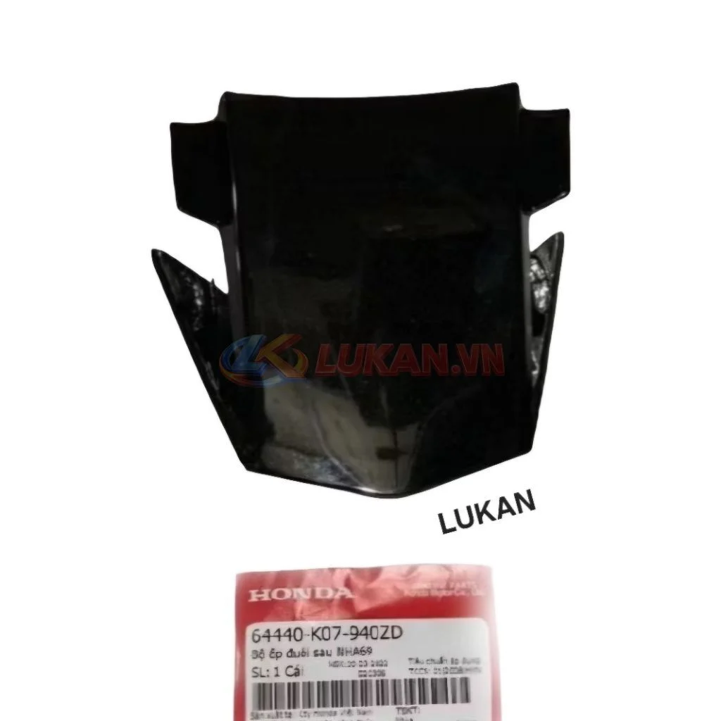 Nắp ốp võ nhựa đuôi, mu rùa WAVE RSX 2012.... Đen siêu nhân zin 6440-K07-V00ZB - Ảnh 2