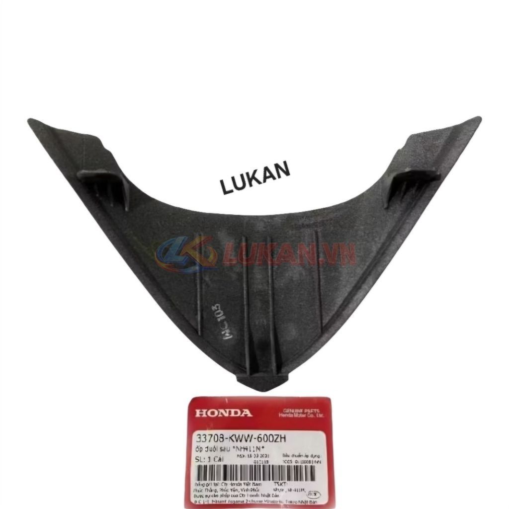 Nắp ốp võ nhựa đuôi, mu rùa WAVE S110, RS, RSX.... Bạc zin Honda 33708-KWW-600ZH - Ảnh 2
