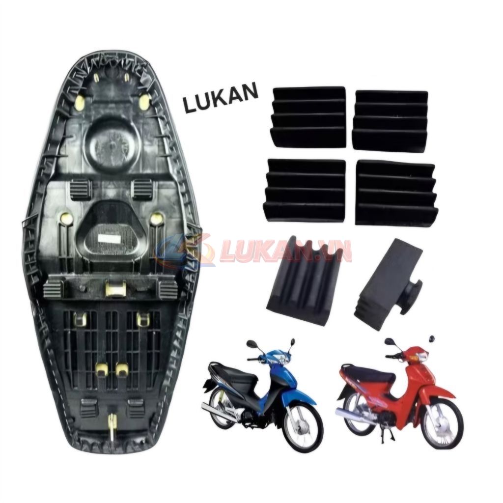 Bộ 6 cao su đệm nhựa đế yên ngồi WAVE Thái, ALPHA, ZX... zin - Ảnh 5