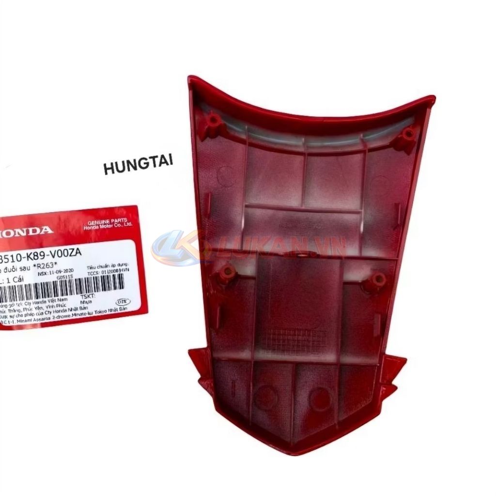 Nắp ốp võ nhựa đuôi, mu rùa WAVE A, ALPHA 110... Đỏ zin Honda 83510-K89-V00ZA - Ảnh 4