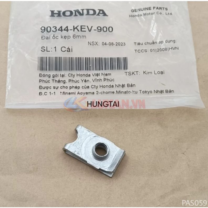 Pass kẹp ốc nhựa đuôi sau WAVE Thái, ALPHA, ZX, FUTURE 1... 6mm zin 90344-KEV-900