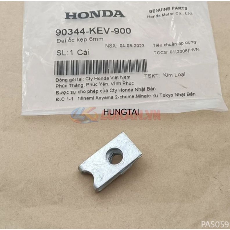 Pass kẹp ốc nhựa đuôi sau WAVE Thái, ALPHA, ZX, FUTURE 1... 6mm zin 90344-KEV-900 - Ảnh 2