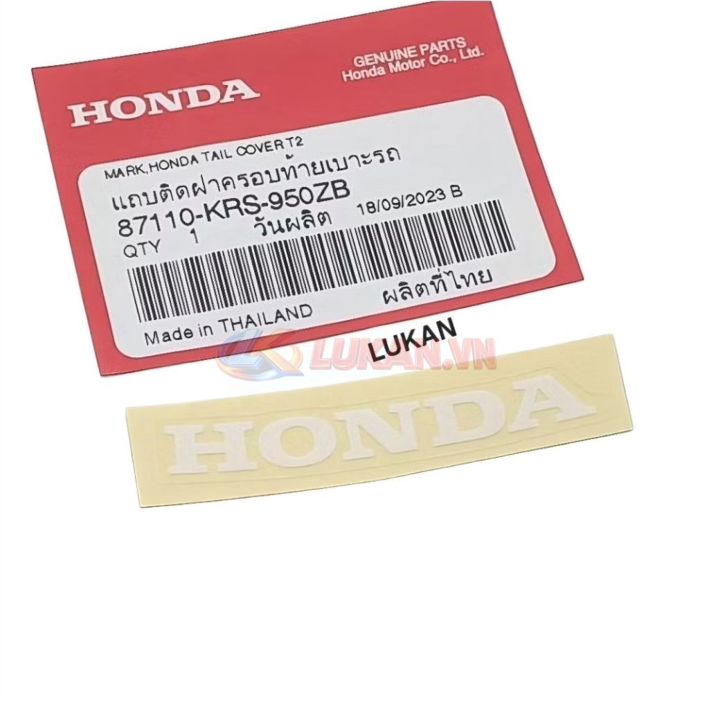 Tem dán nhựa ốp đuôi rùa xe WAVE Thái.... Trắng zin chính hãng 87110-KRS-950ZB - Ảnh 4