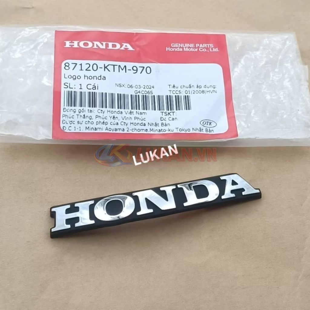 Tem logo nhựa mặt nạ trước FUTURE 2, MẬP, LED 125... zin Honda 87120-KTM-970 - Ảnh 4