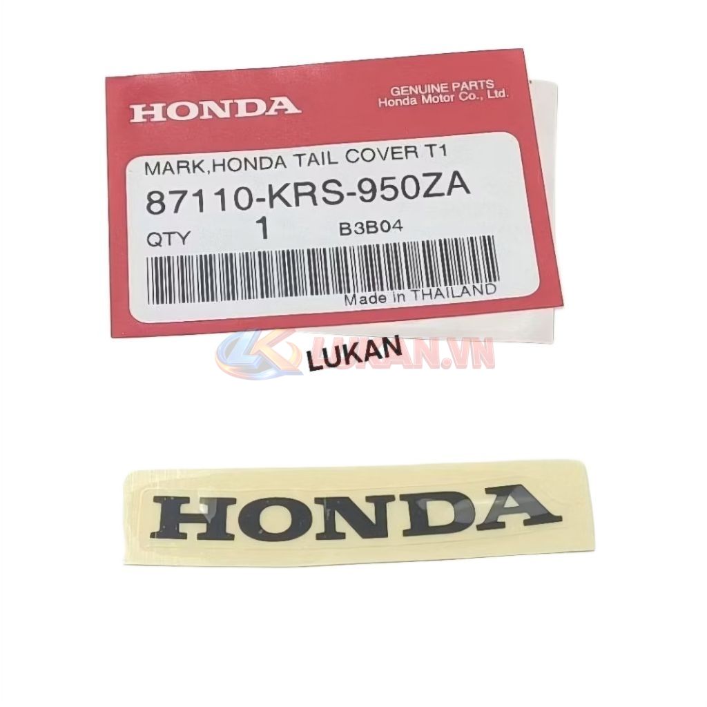 Tem dán ốp võ nhựa đuôi rùa xe WAVE Thái... Đen zin chính hãng 87110-KRS-950ZA - Ảnh 3