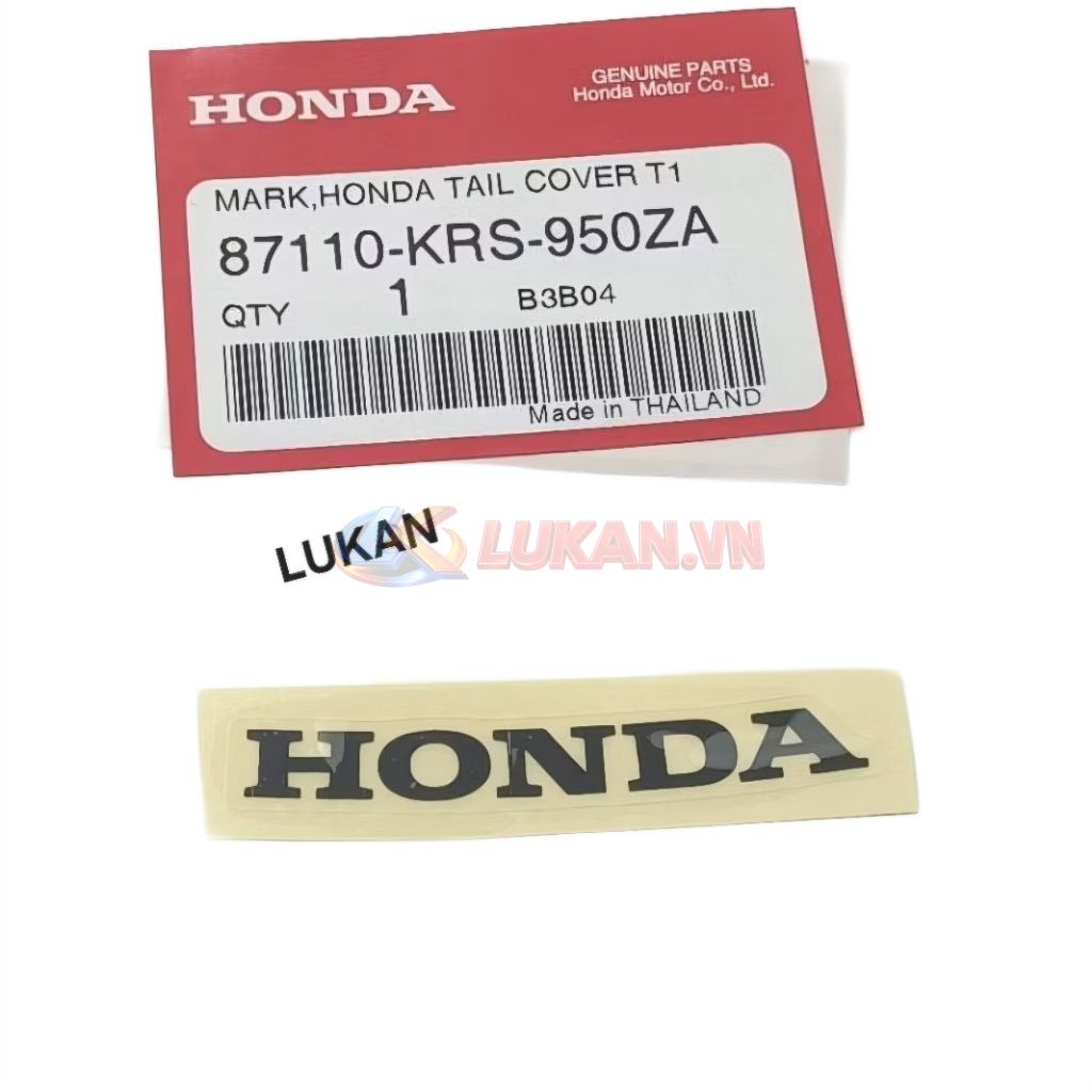 Tem dán ốp võ nhựa đuôi rùa xe WAVE Thái... Đen zin chính hãng 87110-KRS-950ZA - Ảnh 2