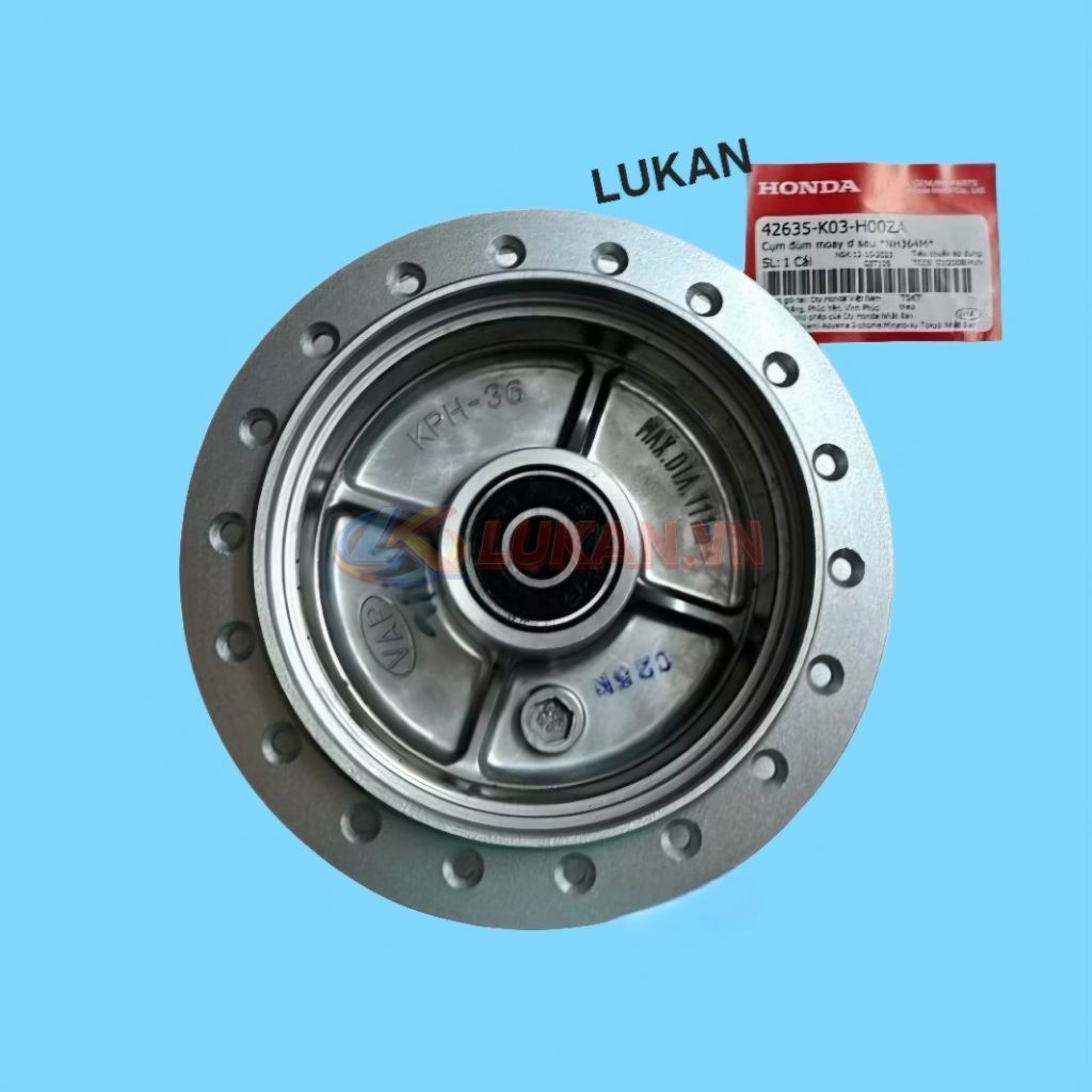 Đùm, moay ơ bánh lốp sau WAVE S110, RSX, BLADE, A110... zin 42635-K03-H00ZA, 42635-KWB-600ZA - Ảnh 3