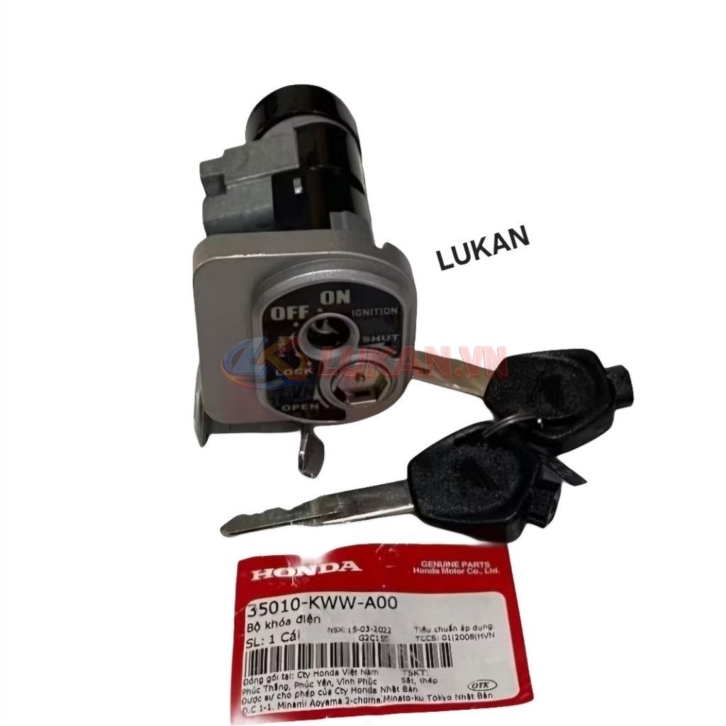 Bộ ổ khóa công tắc điện xe WAVE RSX 2011.... zin chính hãng 35010-KWW-A00