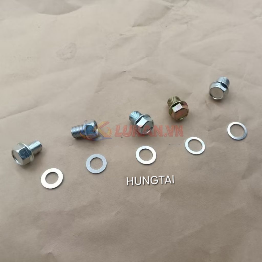 Ốc xã dầu, nhớt lốc máy DREAM, WAVE, FUTURE... bu lông, đệm phẳng đủ size - Ảnh 2