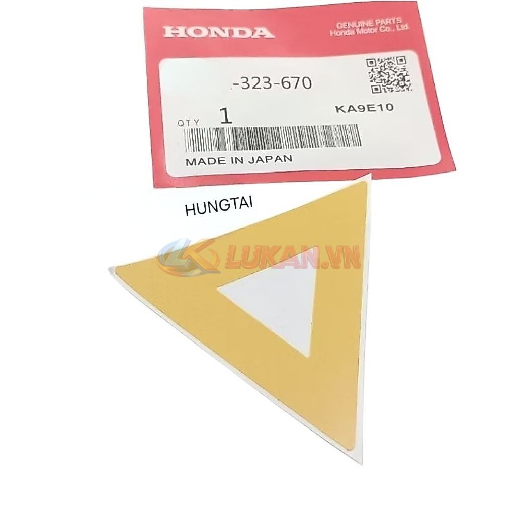 Tem tam giác dán nhựa dè đuôi sau xe Honda màu vàng - Ảnh 3