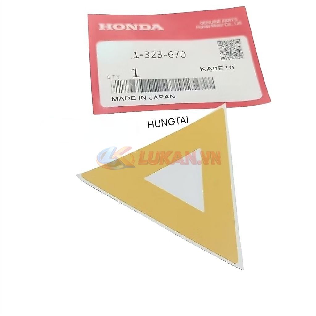 Tem tam giác dán nhựa dè đuôi sau xe Honda màu vàng - Ảnh 4
