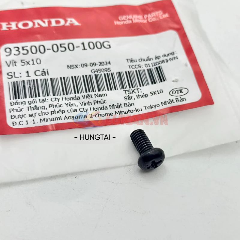 Ốc bắt cần kéo dây e, le gió WAVE Thái, ALPHA, ZX, FUTURE.... zin vít 5x10 93500-050-100G - Ảnh 2