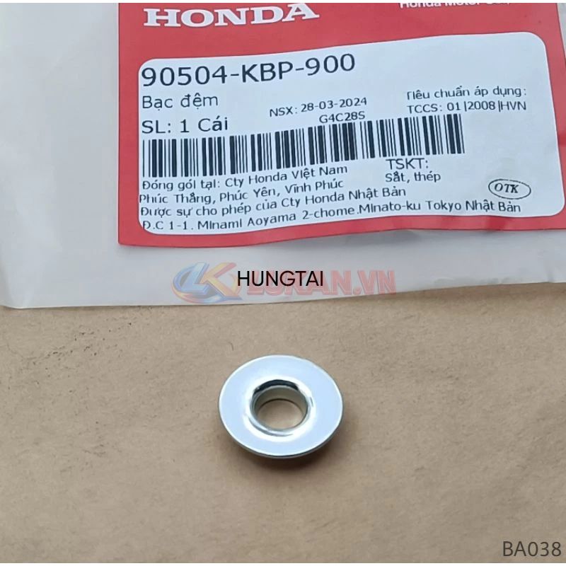 Bạc, khâu đệm nắp hộp bình ắc quy WAVE Thái, ALPHA, FUTURE 1... zin 90504-KBP-900 - Ảnh 2