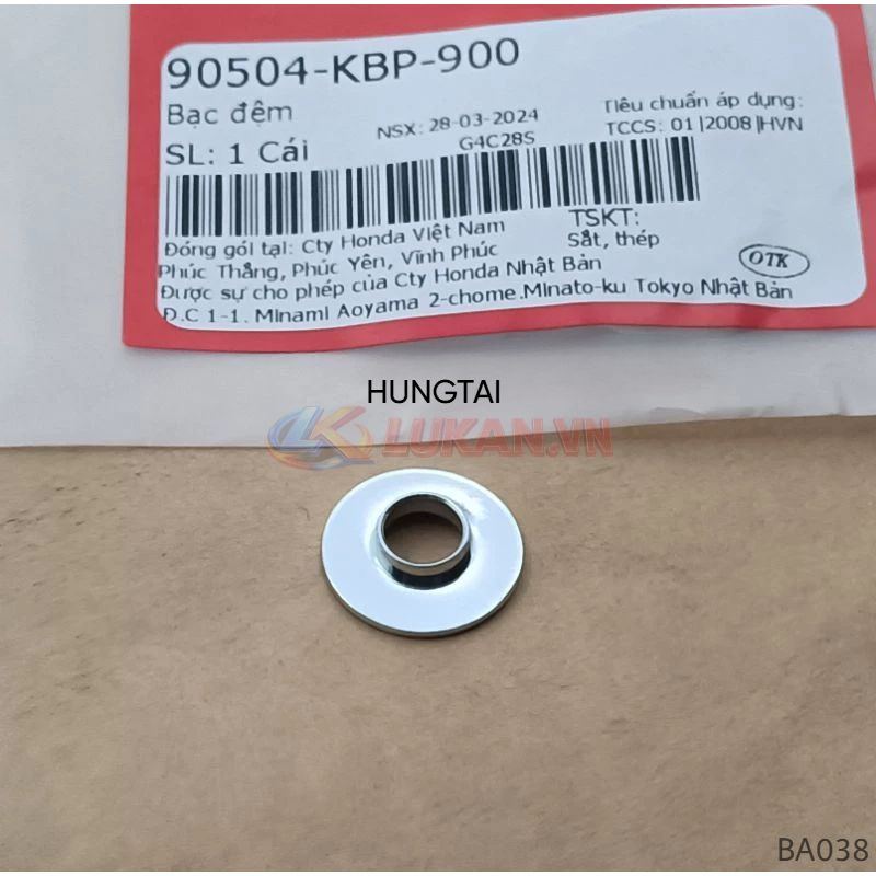Bạc, khâu đệm nắp hộp bình ắc quy WAVE Thái, ALPHA, FUTURE 1... zin 90504-KBP-900 - Ảnh 3