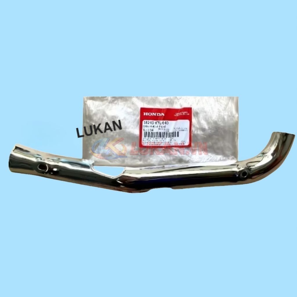 Ốp vĩ che cổ pô, ống xã inox WAVE A, ALPHA, RS, S100... zin 18240-KTL-640 - Ảnh 3