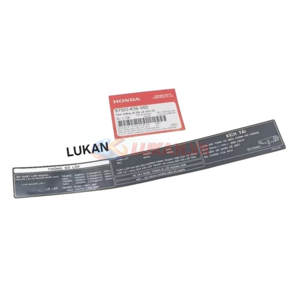 Tem thông số gắp, càng gấp sau WINNER 150 zin Honda 87505-K56-V00 - Ảnh 2