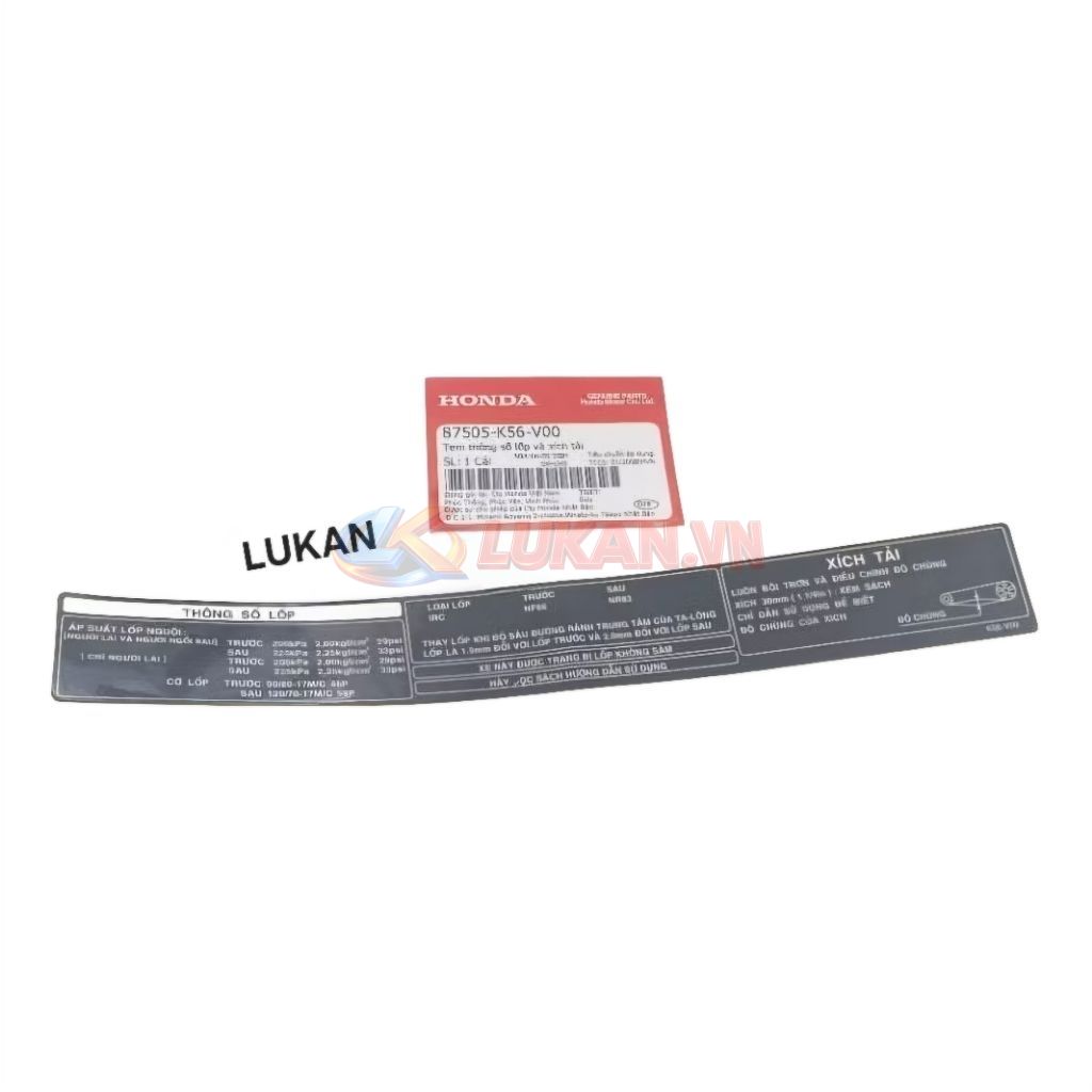 Tem thông số gắp, càng gấp sau WINNER 150 zin Honda 87505-K56-V00 - Ảnh 4