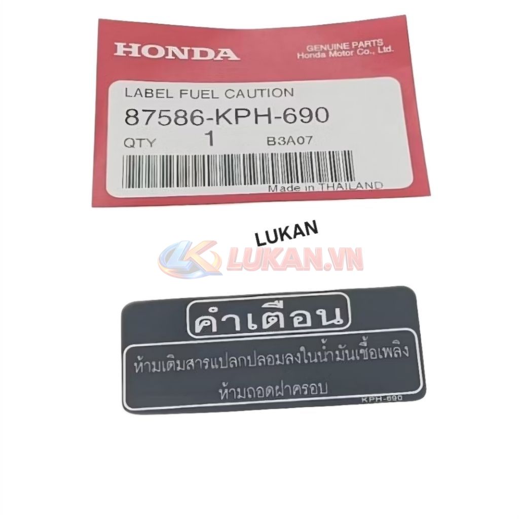 Tem thông số thùng bình xăng xe WAVE Thái 125.... zin chính hãng - Ảnh 2