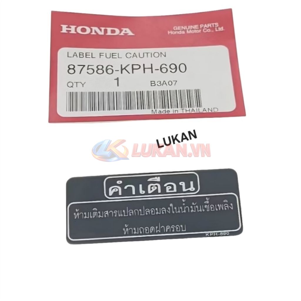 Tem thông số thùng bình xăng xe WAVE Thái 125.... zin chính hãng - Ảnh 3