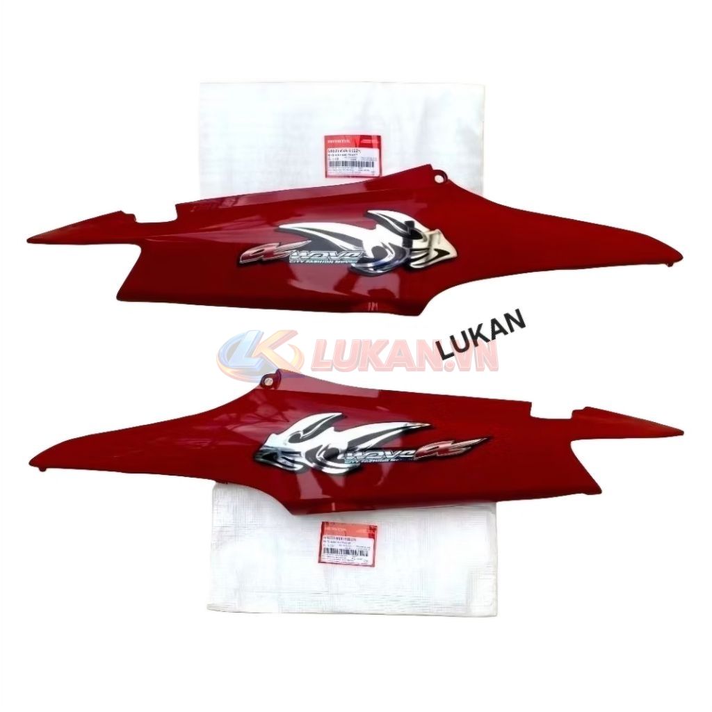 Cặp nhựa ốp võ thân sườn WAVE A, ALPHA xương cá Đỏ zin Honda - Ảnh 3
