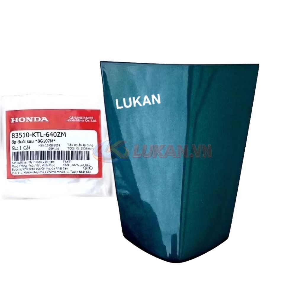 Nắp ốp võ nhựa đuôi, mu rùa WAVE A, ALPHA.... Xanh xương cá zin 83510-KTL-640ZM - Ảnh 2