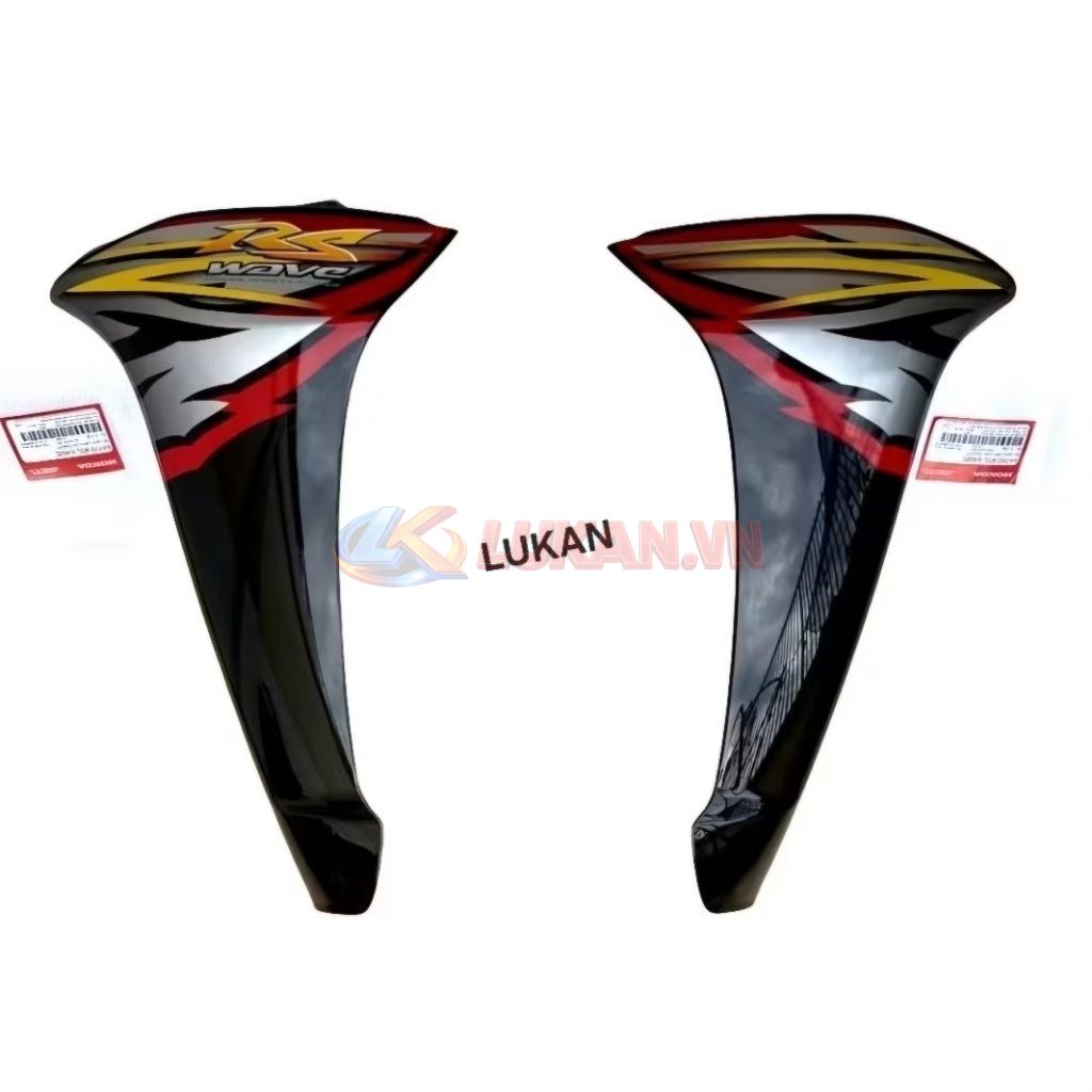 Cặp nhựa bửng cánh yếm ngoài WAVE S100 Đỏ đen zin Honda - Ảnh 3