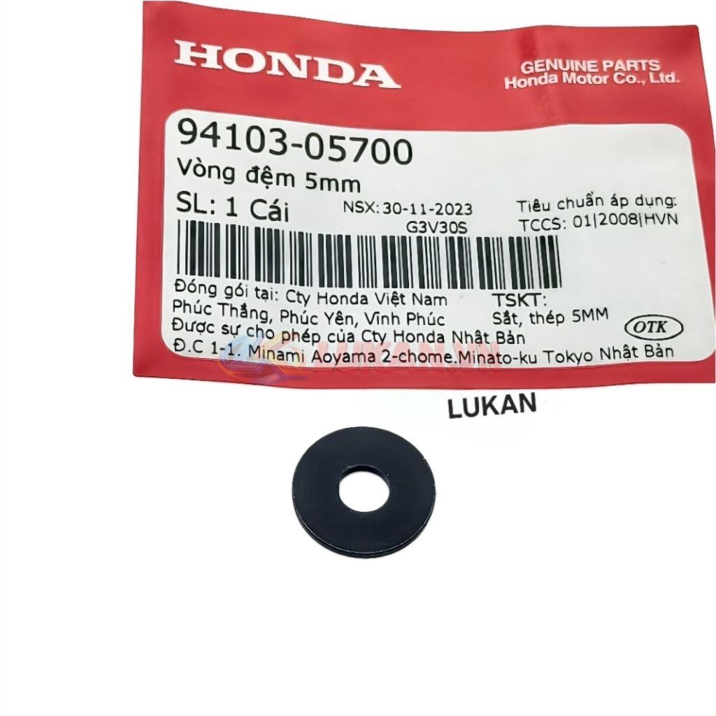 Lông đền cần kéo dây le, e gió WAVE Thái, ALPHA, ZX, FUTURE... zin đệm phẳng 5mm 94103-05700