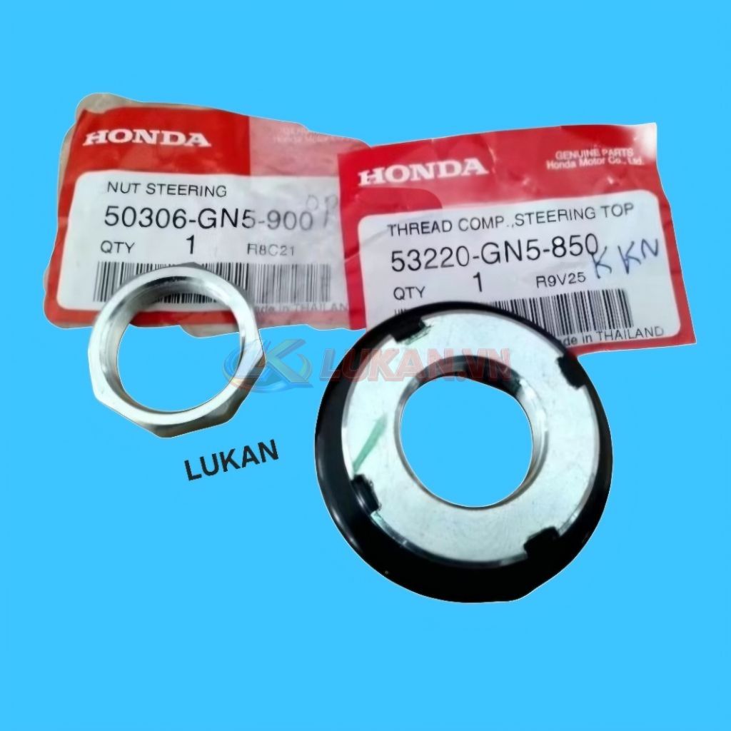 Bộ ốc tán cổ, chảng ba tay lái DREAM, WAVE, FUTURE... zin Honda Thái 50306-GN5-900, 53220-GN5-850