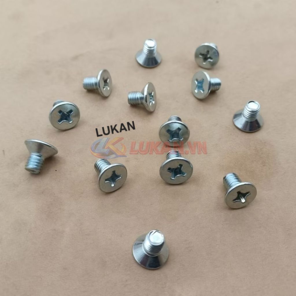 2 ốc vít 6x12 bắt ổ khóa điện xe WAVE ALPHA, RS, S100, FUTURE... - Ảnh 2