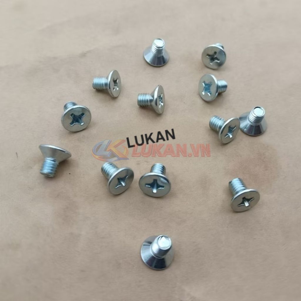 2 ốc vít 6x12 bắt ổ khóa điện xe WAVE ALPHA, RS, S100, FUTURE... - Ảnh 3