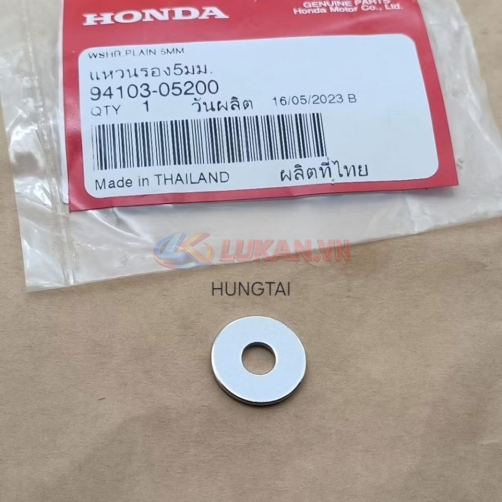Lông đền mũi thuyền pass yên WAVE Thái, ALPHA, ZX... đệm phẳng 5mm zin 94103-05200 - Ảnh 3