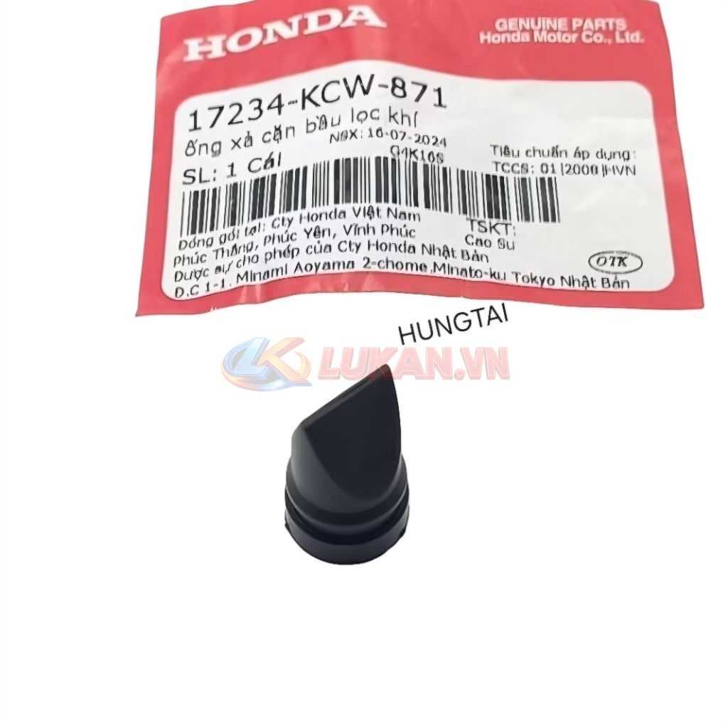Ống cao su xã cặn đen, lọc gió WAVE A, RS, S100, RSX, FUTURE 125.... bao tử zin 17234-KWC-871 - Ảnh 3