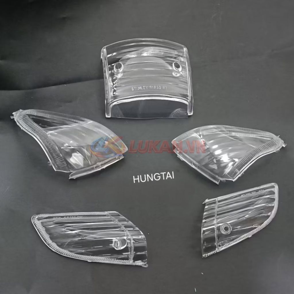 Bộ 5 nắp võ xi nhan, đèn hậu WAVE Thái, ALPHA, ZX.... trắng trong suốt - Ảnh 4