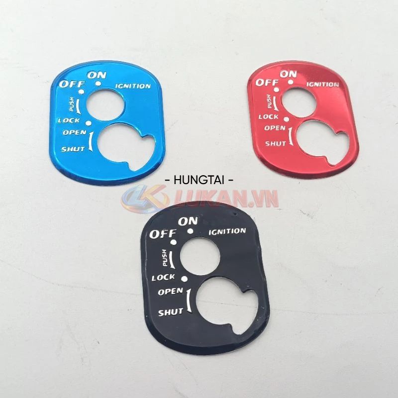 Miếng nhôm dán mặt ổ khóa điện xe WAVE, FUTURE.... đủ màu - Ảnh 2