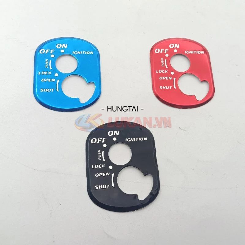 Miếng nhôm dán mặt ổ khóa điện xe WAVE, FUTURE.... đủ màu - Ảnh 3
