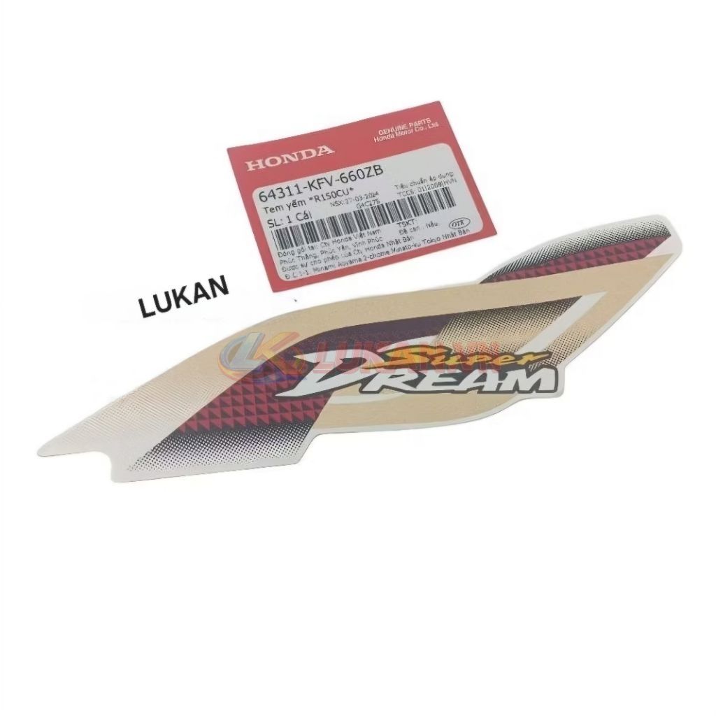 Tem dán nhựa bửng yếm xe Super DREAM đủ mẫu đời zin Honda - Ảnh 2