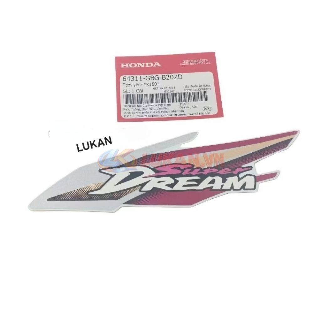 Tem dán nhựa bửng yếm xe Super DREAM đủ mẫu đời zin Honda - Ảnh 3
