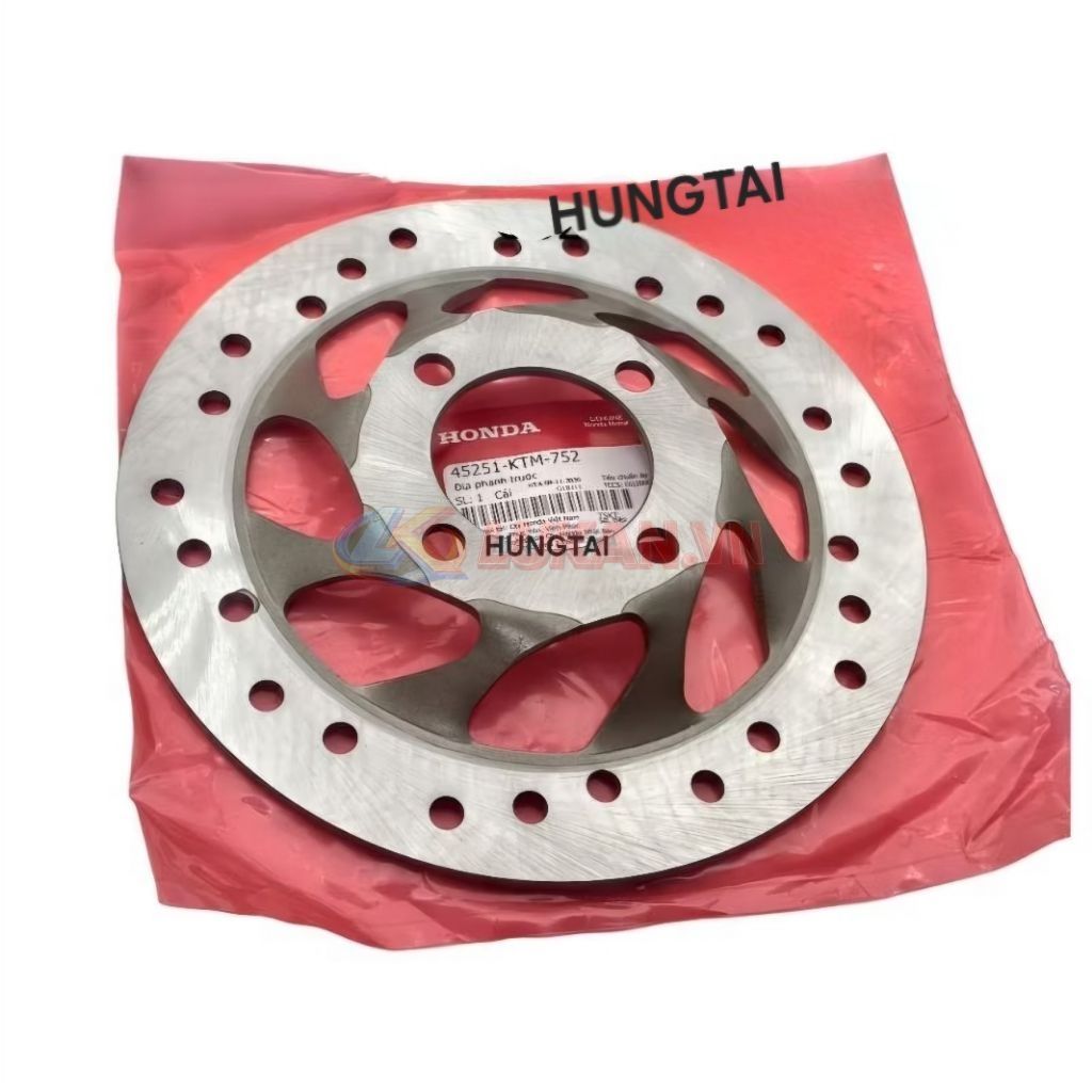 Đĩa thắng, phanh trước 4 lỗ WAVE RS, S100, RSX, FUTURE.... vàng zin Honda 45251-KTM-752 - Ảnh 2
