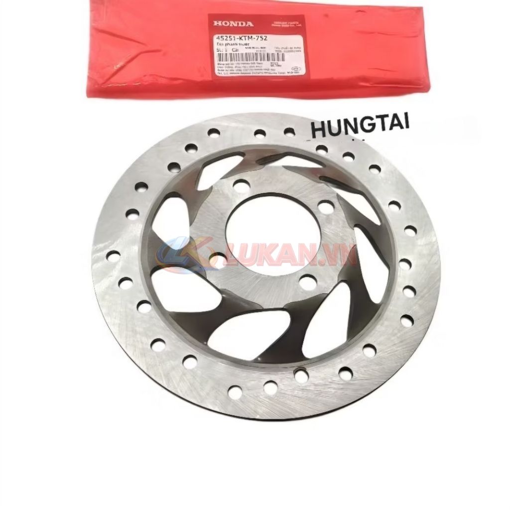 Đĩa thắng, phanh trước 4 lỗ WAVE RS, S100, RSX, FUTURE.... vàng zin Honda 45251-KTM-752 - Ảnh 3