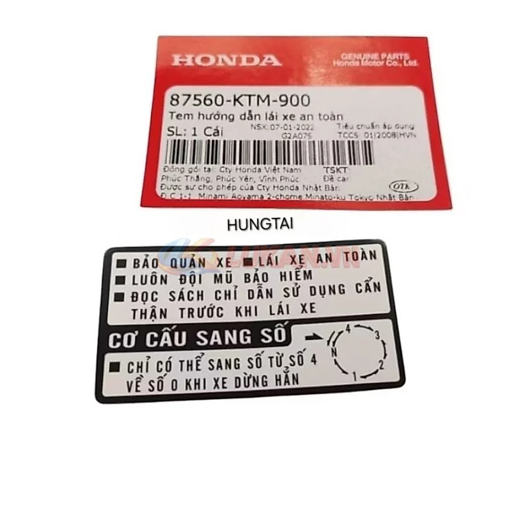 Tem hướng dẫn dán nhựa bợ cổ, bửng yếm DREAM, WAVE, FUTURE... zin 87560-KTM-900 - Ảnh 4