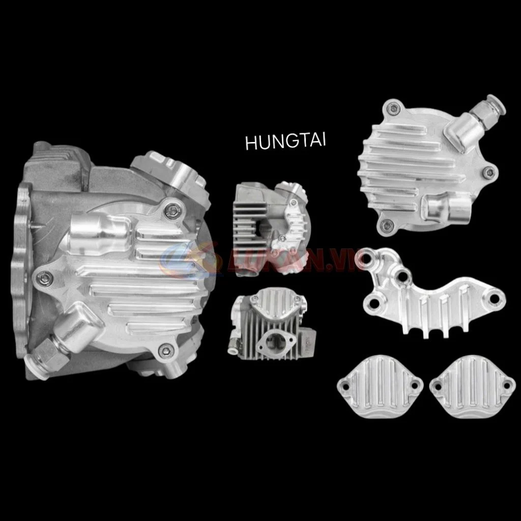 Bộ 4 nắp chụp đầu bò quylat 4 val CNC ipon xe DREAM, WAVE...