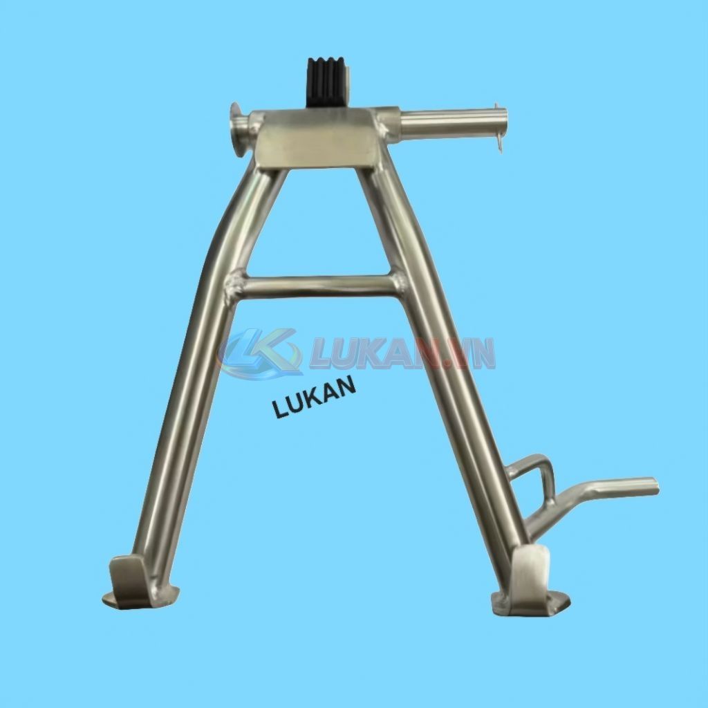 Chân chống đứng, giữa WAVE A, ALPHA, RS, S100... Trắng inox - Ảnh 2
