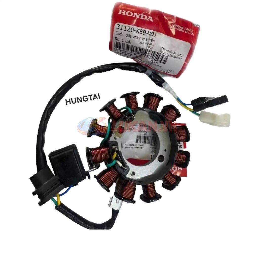 Cuộn lửa, dây máy phát điện xe WAVE A, ALPHA 110, BLADE... zin Honda 31120-K89-V01 - Ảnh 3