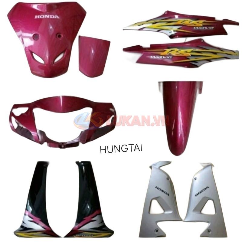 Bộ nhựa dàn áo, võ xe WAVE RS 100... Hồng zin chính hãng Honda - Ảnh 2