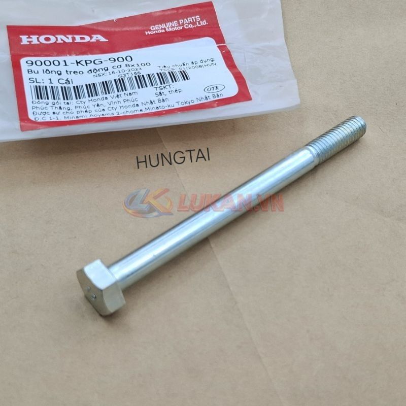 Ốc, bu lông trục cốt treo máy dưới WAVE Thái, ALPHA, ZX, FUTURE 1... zin 8x100 90001-KPG-900 - Ảnh 2