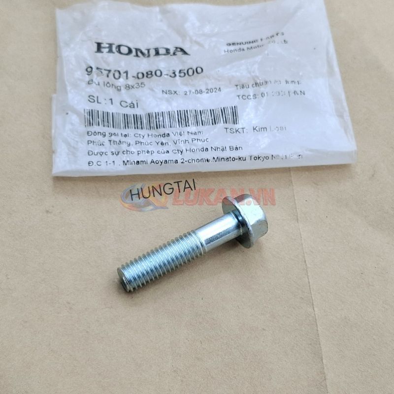 Ốc, bu lông treo pô ống xã xe Super DREAM.... 8x35 zin Honda 95701-080-3500 - Ảnh 3