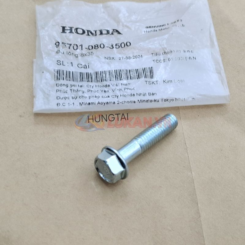 Ốc, bu lông treo pô ống xã xe Super DREAM.... 8x35 zin Honda 95701-080-3500 - Ảnh 4