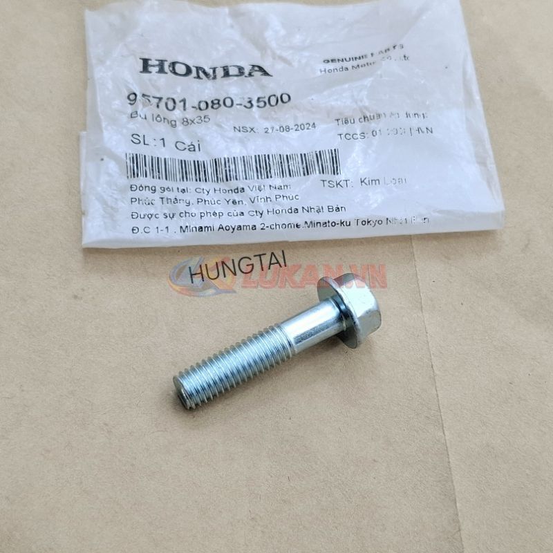 Ốc, bu lông treo pô ống xã xe Super DREAM.... 8x35 zin Honda 95701-080-3500 - Ảnh 2