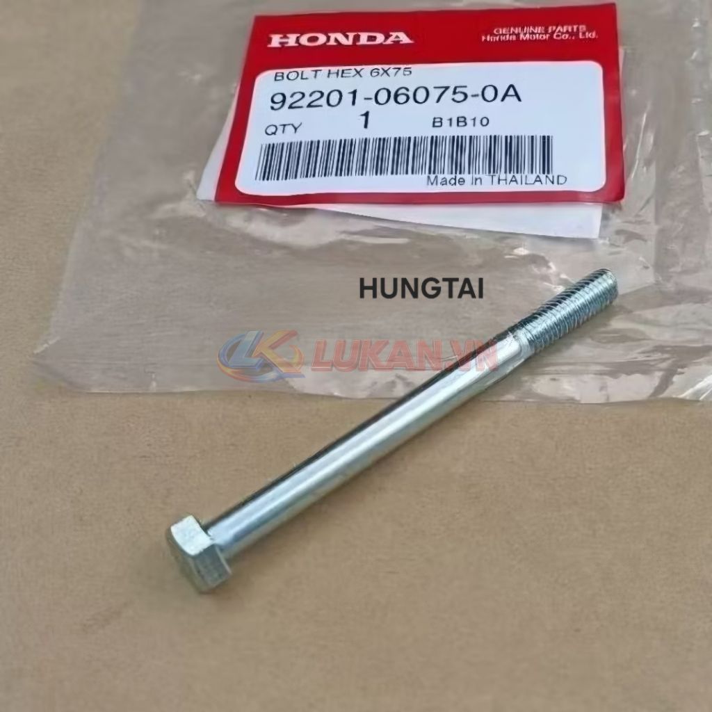 Ốc, bu lông nhựa bửng yếm xe DREAM zin Honda Thái 6x75 92201-06075-0A