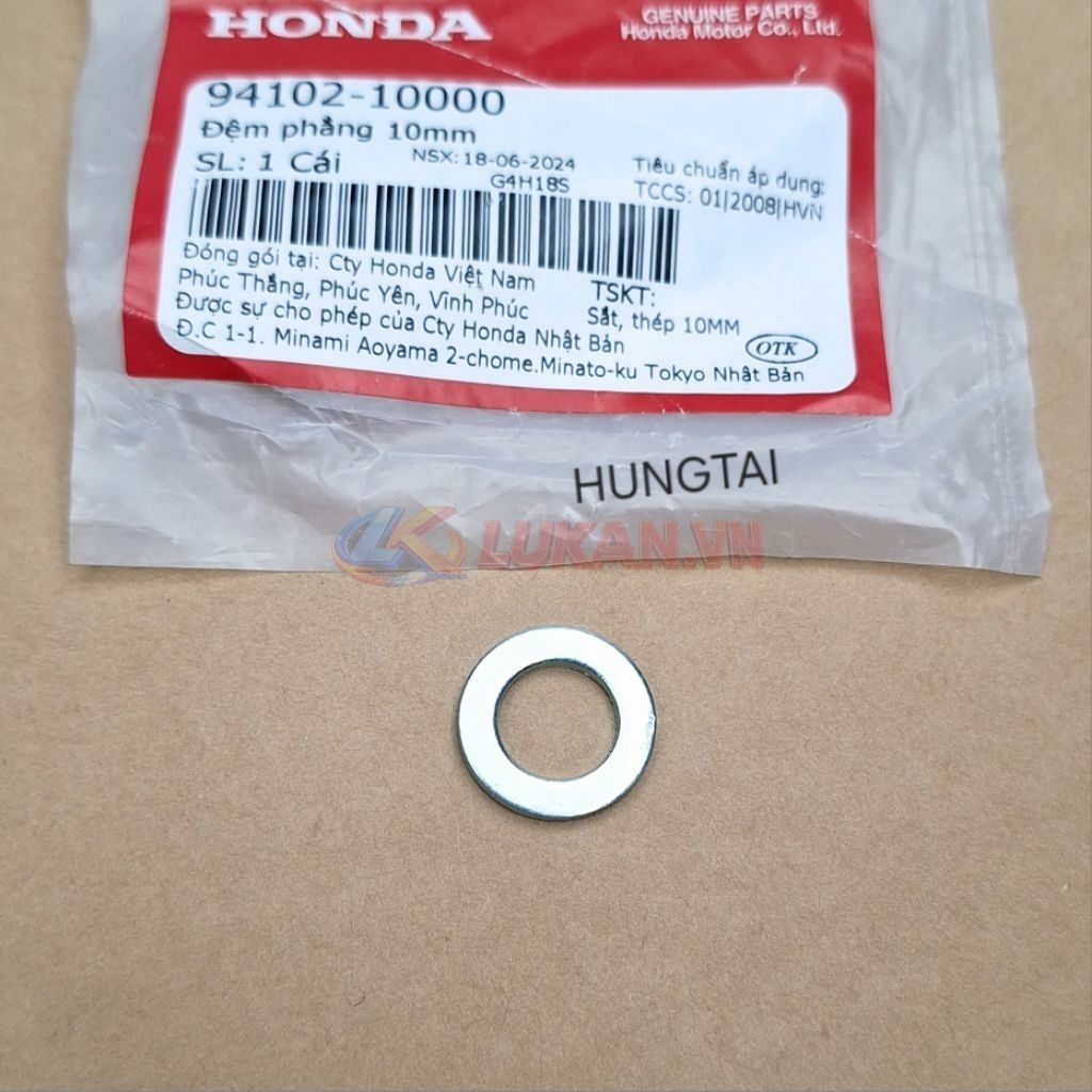 Đệm phẳng, lông đền chốt khóa cổ xe DREAM... 10mm zin 94102-10000
